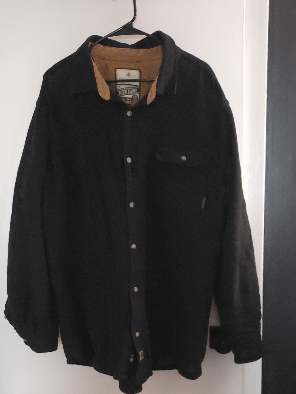 Legendary Whitetails Black Shirt Jacket with Tan Contrast Collar